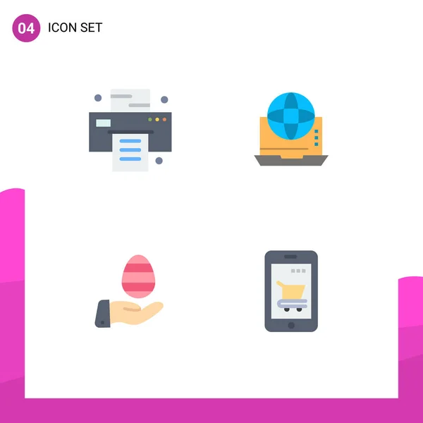 Modern Set Flat Icons Symbols Office Hand Internet Connection Easter — Stock Vector