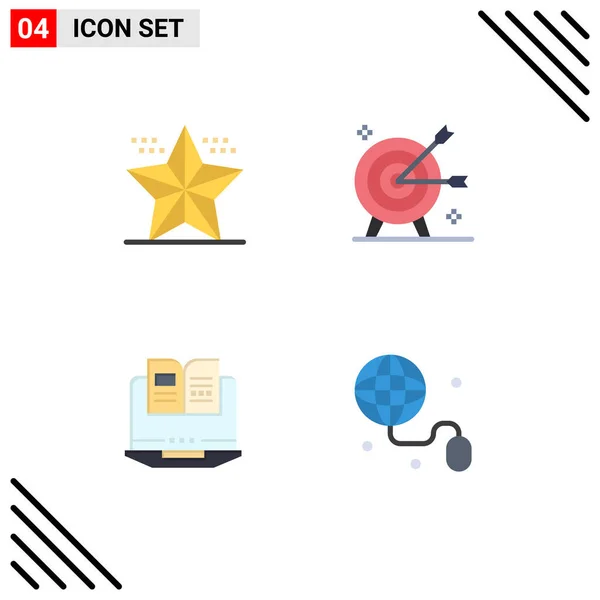 Flat Icon Pack Univerzális Szimbólumok Ünneplés Objektív Nyaralás Nyíl Számítógép — Stock Vector