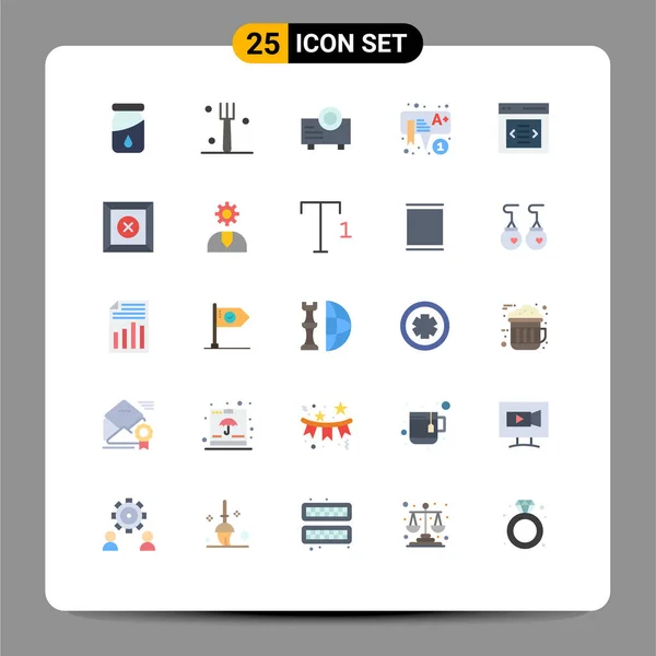 Interface Utilisateur Couleur Plate Pack Signes Symboles Modernes Boîte Curseur — Image vectorielle