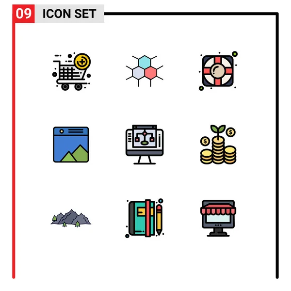 Creative Icons Modern Signs Sysymbols Computer Share Lifesaver Data Sharing — Archivo Imágenes Vectoriales