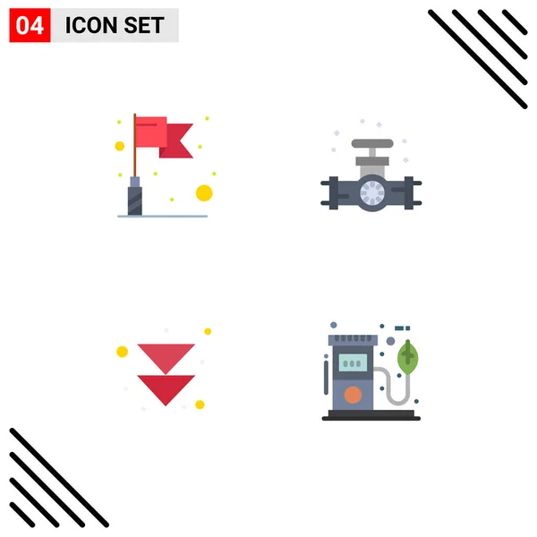 Creative Icons Modern Signs Sysymbols Flag Next Gauge Fontanería Fuel — Vector de stock