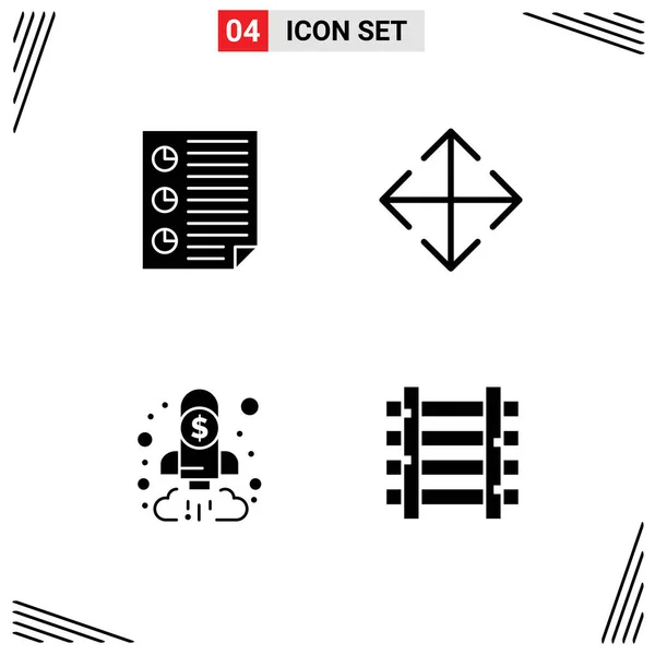 Set Modern Icons Sysymbols Signs Data Business Page Move Finance — Archivo Imágenes Vectoriales