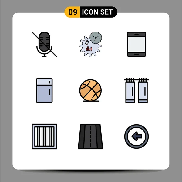Stock Vector Icon Pack Líneas Símbolos Para Baloncesto Hogar Dispositivos — Vector de stock