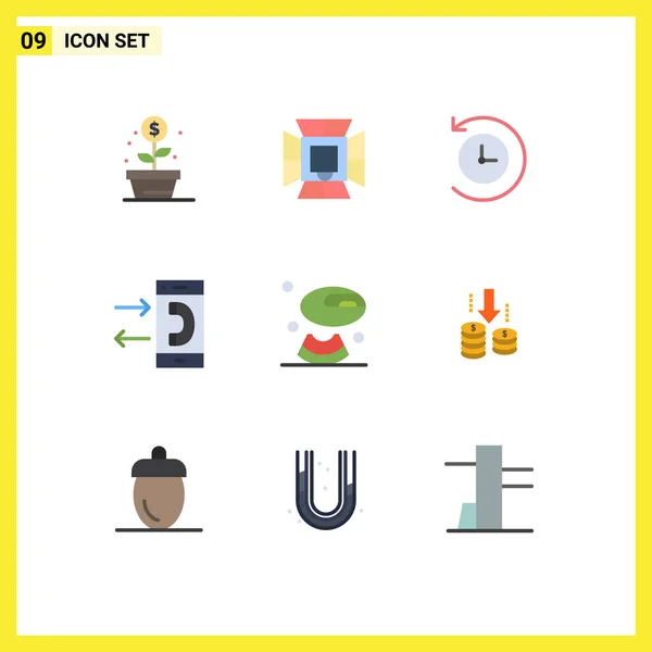 Set Modern Icons Symbols Signs Melon Conversation Softbox Contact Call — Stock Vector