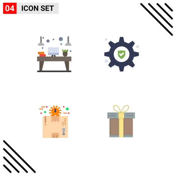 Universal Flat Icons Set Web Mobile Applications Desk Delivery Device — Stock Vector