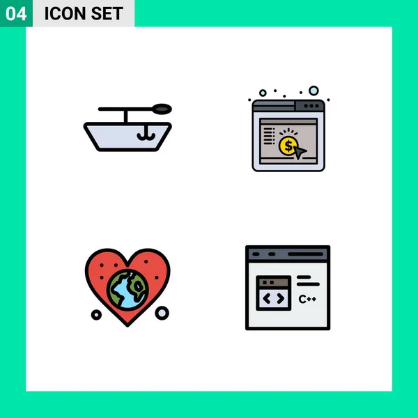 Icône Vectorielle Stock Paquet Signes Symboles Ligne Pour Bateau Jour — Image vectorielle
