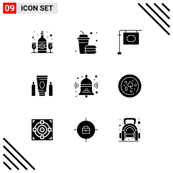 Universal Icon Symbols Group Modern Solid Glyphs Back Bell Sign — Stock Vector