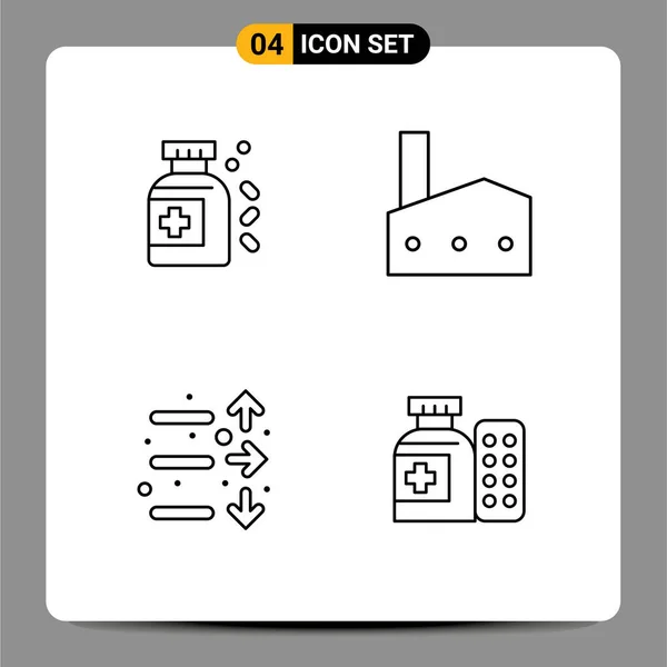 Icône Vectorielle Stock Paquet Signes Symboles Ligne Pour Bouteille Économie — Image vectorielle