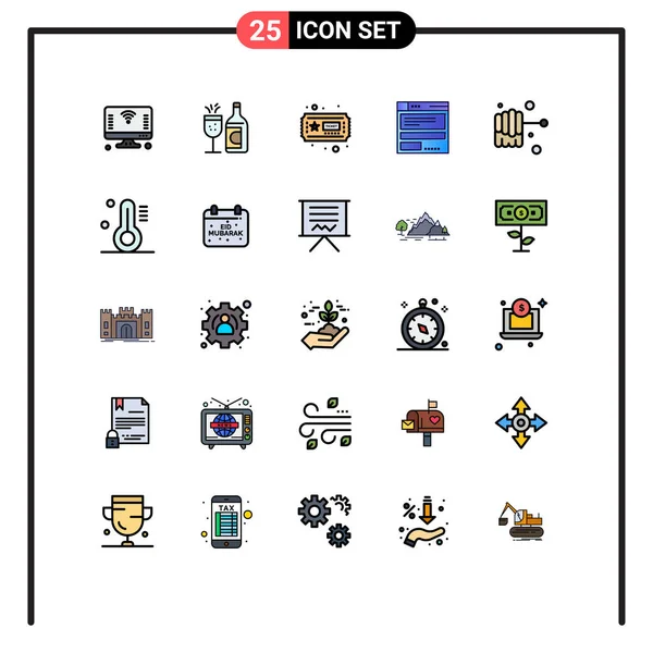 Set Modern Icons Sysymbols Signs Honey Code Ddrink Computing File — Vector de stock