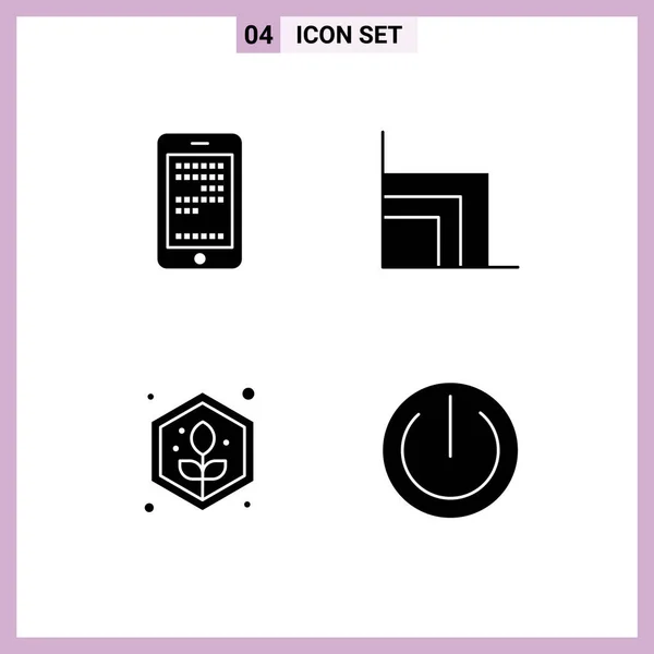 User Interface Solid Glyph Pack Modern Signs Symbols Mobile Grow — 스톡 벡터