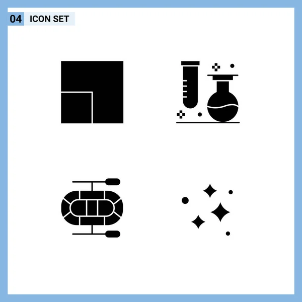 Mobile Interface Solid Gyph Set Pictograms Scale Clean Flasks Tube — Vector de stock