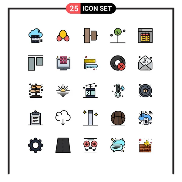 Set Modern Ikonok Szimbólumok Jelek Design Ruházat Természet Erdő Szerkeszthető — Stock Vector