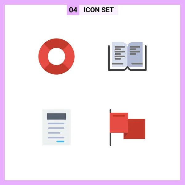 Flat Icon Concept Websites Mobile Apps Float Country Book Book — Vector de stock