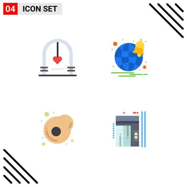 电梯可编辑向量设计元素4个基本平面图标的用户界面包 — 图库矢量图片