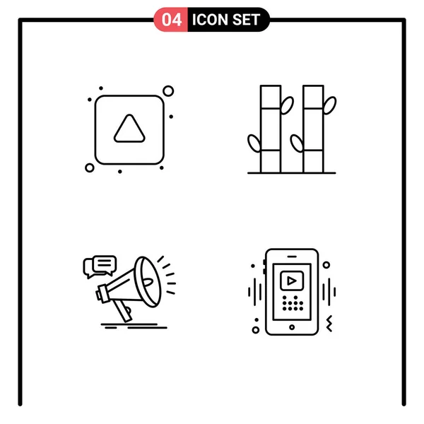 Vector Stock Icon Pack Líneas Signos Símbolos Para Alinear Megafonía — Archivo Imágenes Vectoriales