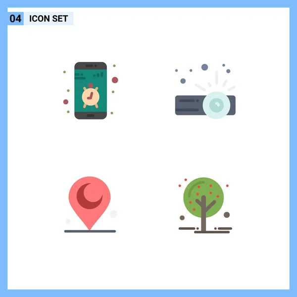 Flat Icon Pack Símbolos Universais App Muslim Smartphone Apresentação Outono — Vetor de Stock