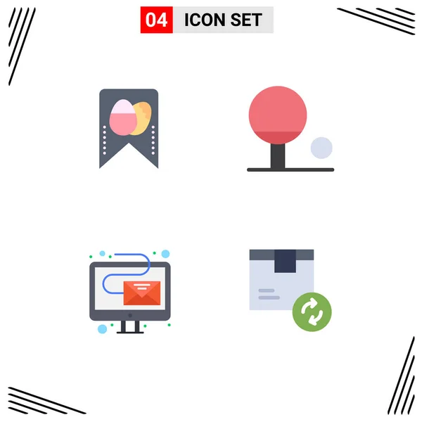 Interface Utilisateur Paquet Icônes Plates Base Tag Boîte Contour Email — Image vectorielle