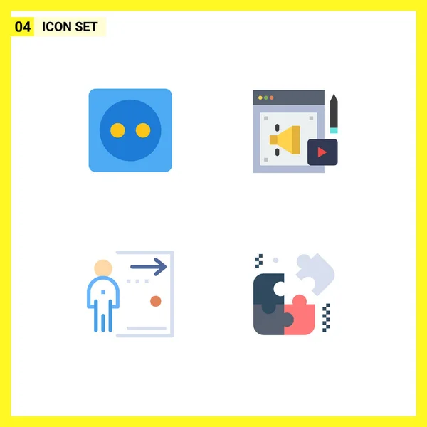 Pack Iconos Flat Creativos Plug Board Empleado Potencia Alta Velocidad — Archivo Imágenes Vectoriales