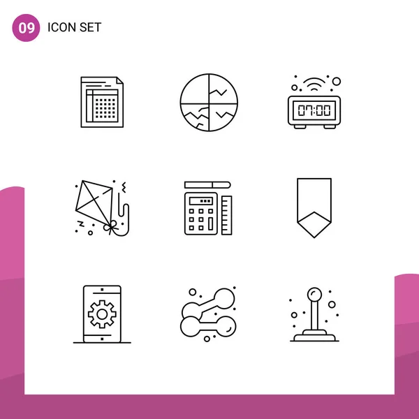 User Interface Outline Pack Modern Signs Sysymbols Kite Table Dry — Vector de stock