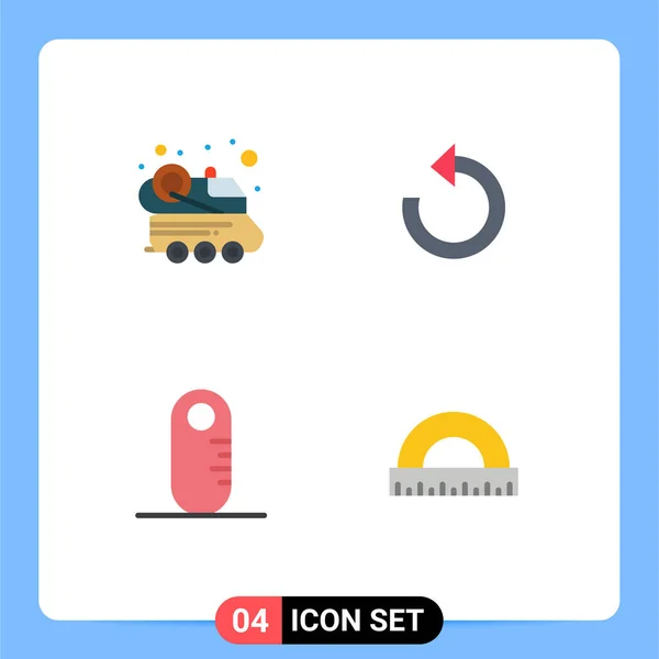 User Interface Flat Icon Pack Modern Signs Symbols Car Χάρακας — Διανυσματικό Αρχείο