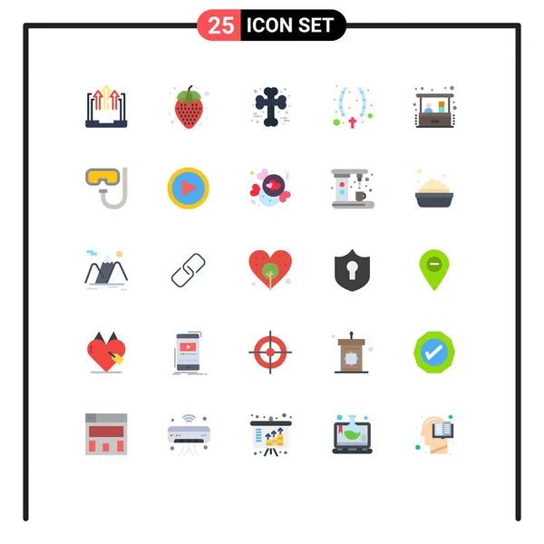 Creative Icons Modern Signs Sysymbols Investment Cross Bone Christian Scary — Vector de stock