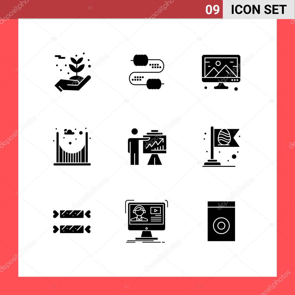 Set of 9 Modern UI Icons Symbols Signs for chart, arrow, creative, passage, bridge Editable Vector Design Elements