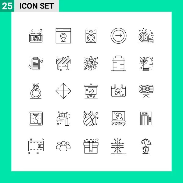 Stock Vector Icon Pack Line Signs Symbols Measuring Mobile Speaker — 스톡 벡터