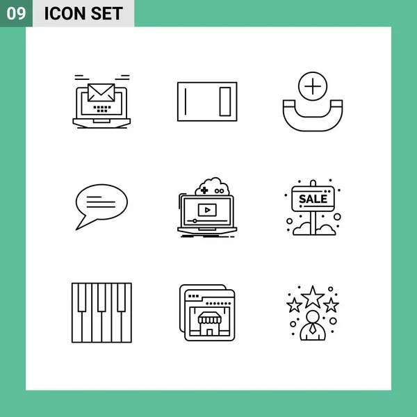 Creative Icons Modern Signs Symbols Game Messages Home Conversation Phone — Stock Vector