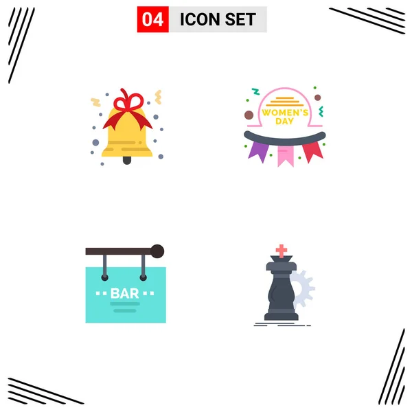 Benutzeroberfläche Flaches Icon Pack Moderner Zeichen Und Symbole Für Glocke — Stockvektor