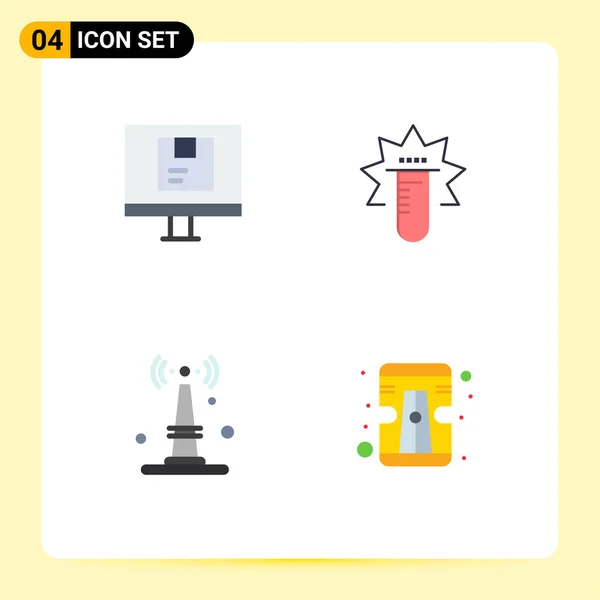 Pack Mit Kreativen Flat Icons Von Computer Internet Online Test — Stockvektor