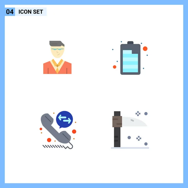 Interface Usuário Flat Icon Pack Modern Signs Symbols Man Call —  Vetores de Stock