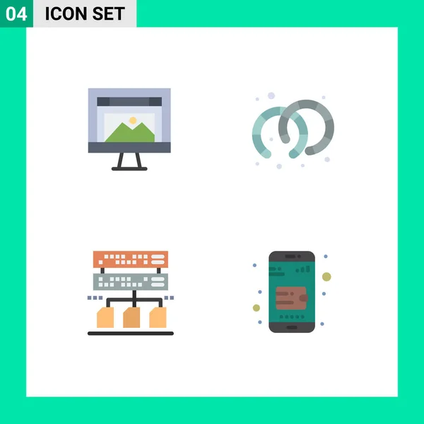 Universal Icon Simboli Gruppo Moderne Icone Piatte App Dati Immagine — Vettoriale Stock
