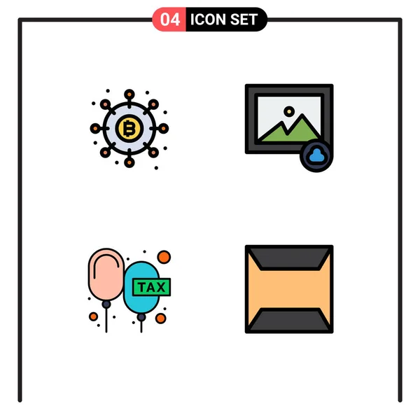 Set Modern Ikonok Szimbólumok Jelek Elosztás Feladatok Pénz Kép Fizetendő — Stock Vector