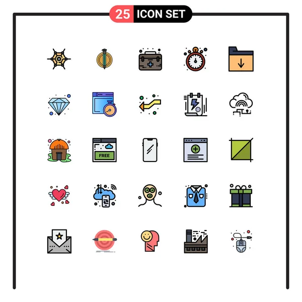 Creative Icons Modern Signs Sysymbols Folder Watch Case Timer Pocket — Archivo Imágenes Vectoriales