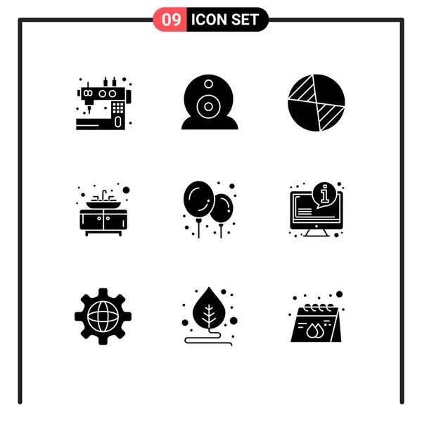 Stock Vector Icon Pack Mit Zeilenzeichen Und Symbolen Für Faq — Stockvektor