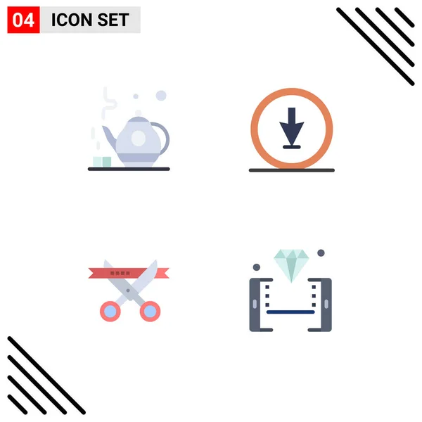 Colocación Imágenes Iconos Planos Simples Ceremonia Flecha Navegación Apertura Editable — Vector de stock