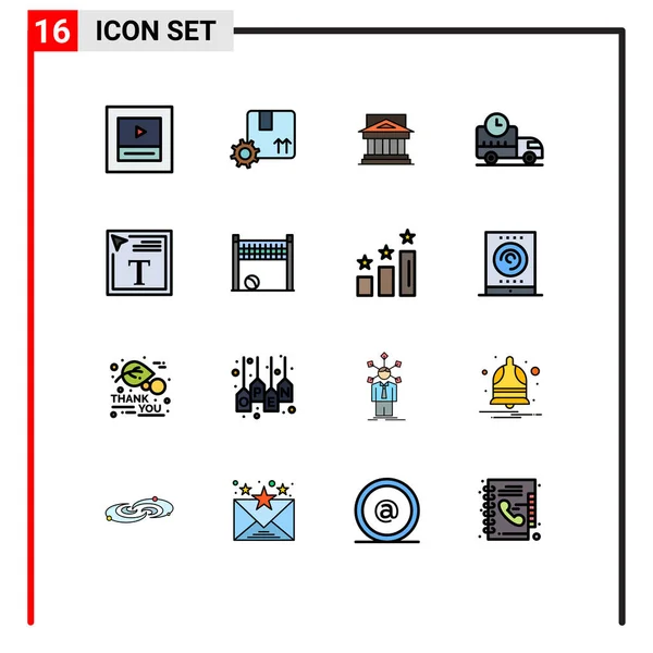 Set Modern Icons Sysymbols Signs Rush Delivery Architecture Property Government — Vector de stock