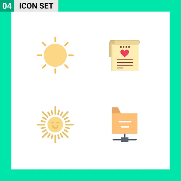 Creative Icons Modern Signs Sysymbols Design Beach Light Love Sun — Vector de stock
