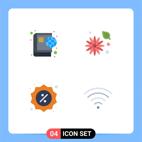 User Interface Flat Icon Pack Modern Signs Symbols Book Commerce — Διανυσματικό Αρχείο