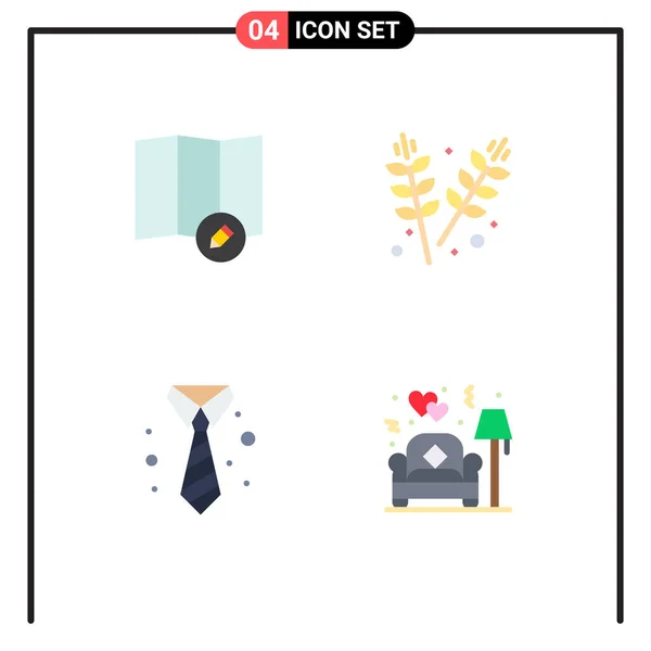 Editable Vector Line Pack Simple Flat Icons Edit Clothing Farming — Vector de stock