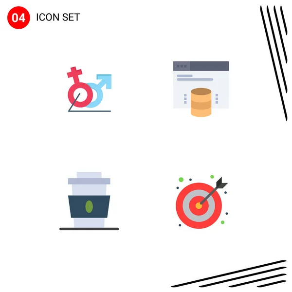 Flat Icon Concepto Para Websites Mobile Apps Hombres Café Gander — Vector de stock