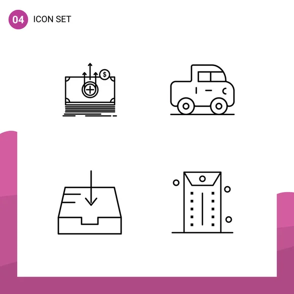 Creative Icons Modern Signs Symbols Money Receive Transfer Pickup Envelope — Stock Vector