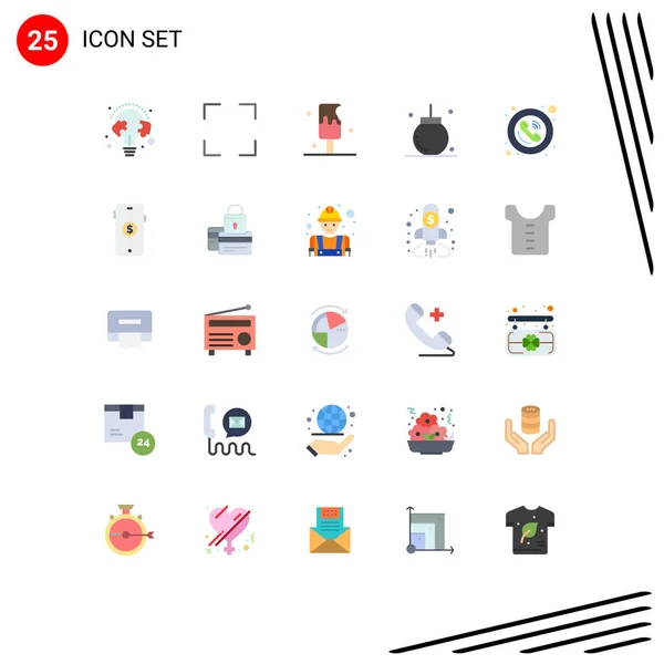 25现代标志的用户界面平面色彩包以及框架 圣诞节 球可编辑向量设计元素的符号 — 图库矢量图片