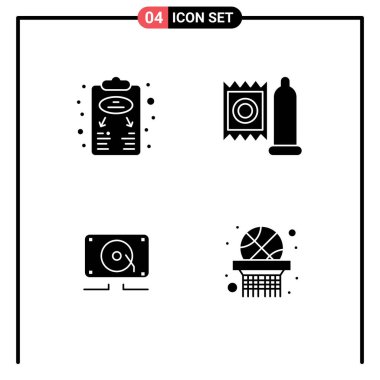 Düzenlenebilir 4 Basit Katı İş Planı, Müzik, Planlama, Doktor, Düzenlenebilir Vektör Tasarım Elemanlarından oluşan Vektör Satırı Paketi