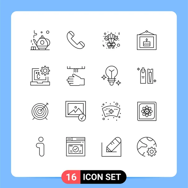 Vector Stock Icon Pack Líneas Señales Símbolos Para Desarrollo Código — Vector de stock