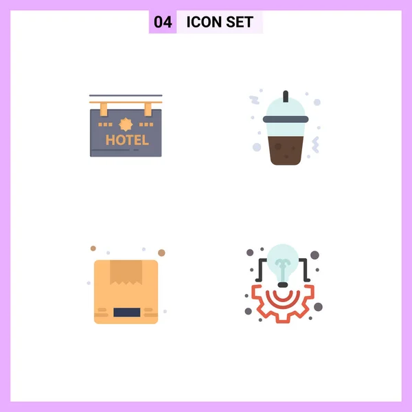 Universal Flat Icon Знаки Символов Отеля Доставка Расположение Питание Творческий — стоковый вектор