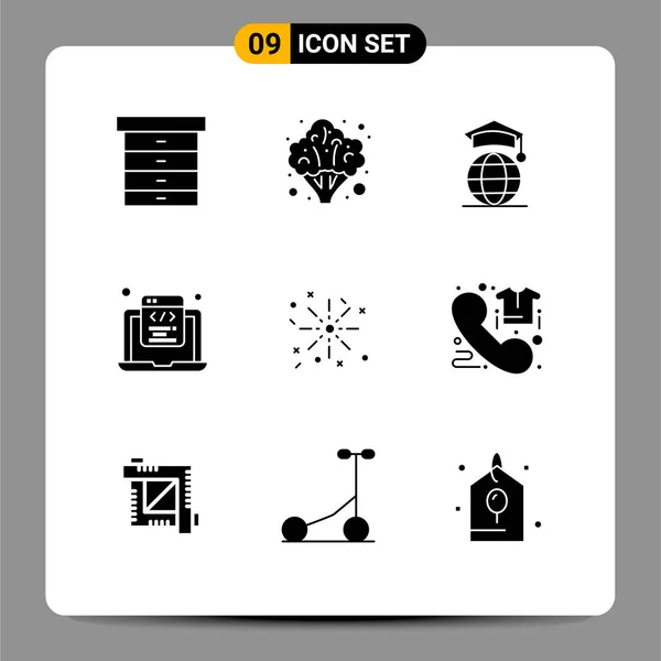 Set Modern Icons Sysymbols Signs Holiday Web Internet Programming Html — Vector de stock