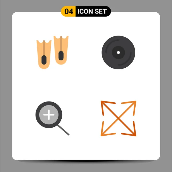 Universal Flat Icon Semne Simboluri Scufundări Zoom Dispozitive Placă Turnantă — Vector de stoc