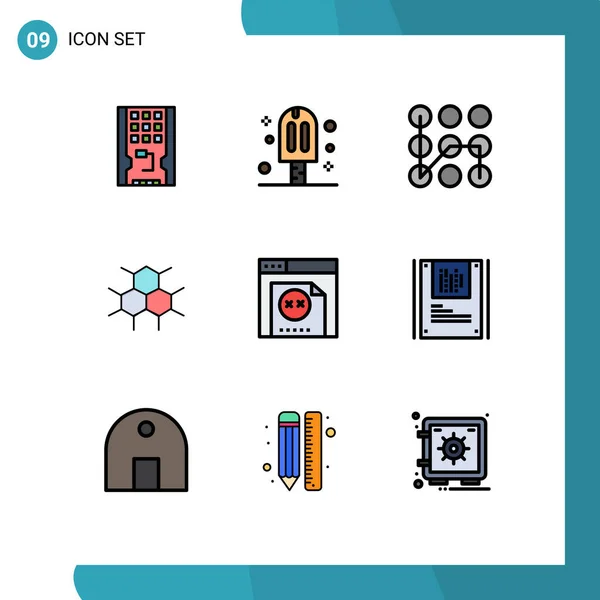 Creative Icons Modern Signs Sysymbols Error Medical Party Structure Security — Vector de stock