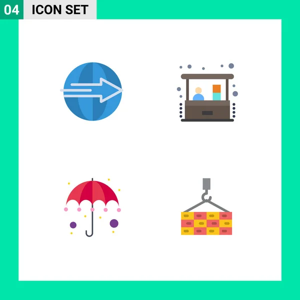 Flat Icon Concept Websites Mobile Apps Cargo Colorful Logistic Home — Stock Vector